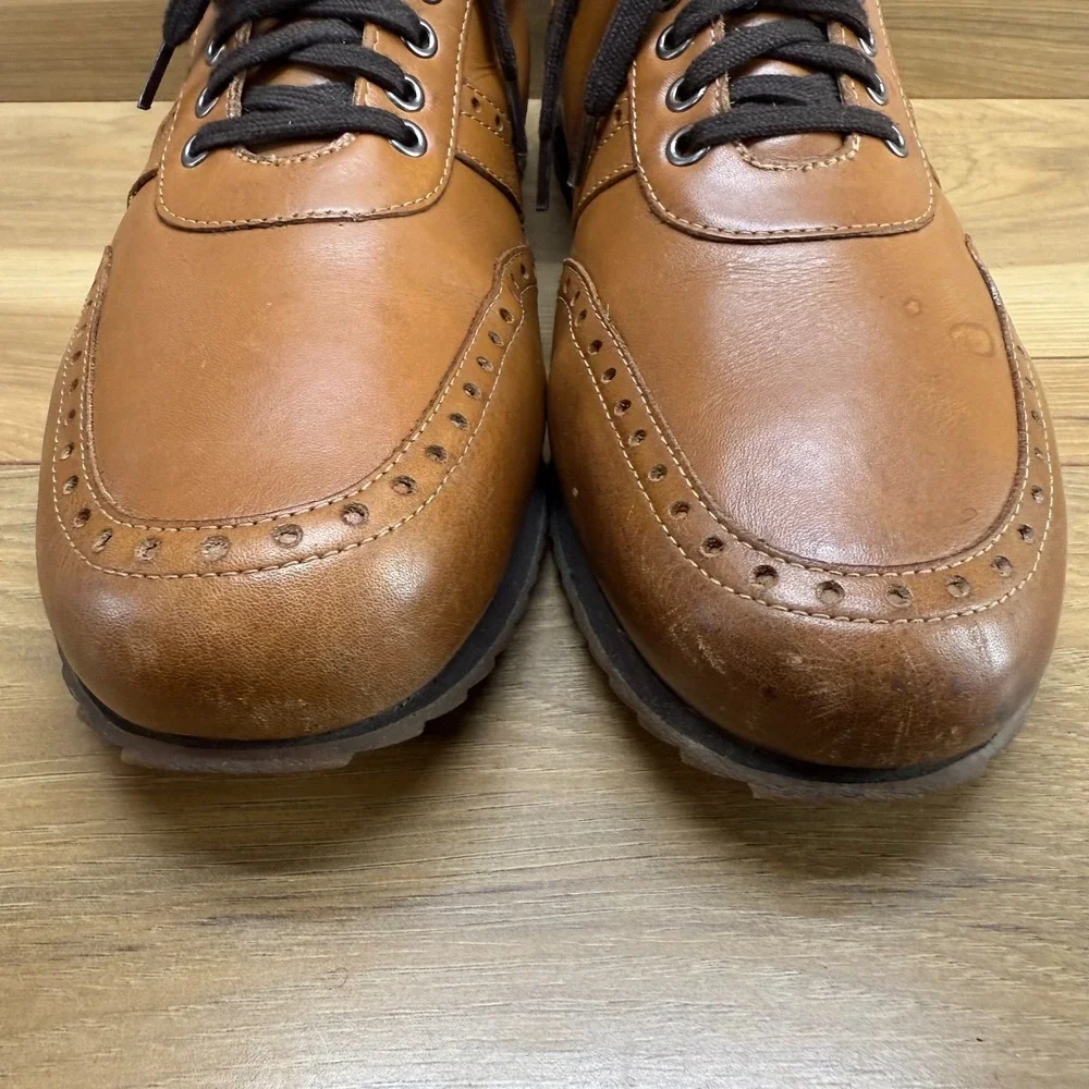 Johnston & Murphy Mens Dress‎ Sneakers 10.5 M Saddle Brown Leather
